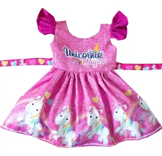 Vestido Para Niñas De Unicornio - H
