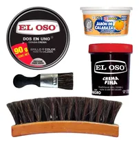 Comprar Kit Bolero Limpieza De Calzado El Oso Color  Negro + Cepillo