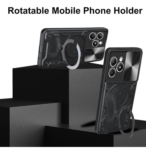 Funda Uso Rudo Carcasa Cámara Para Realme C63/c61+mica Negro Realme C63 / C61/narzo N63 4g/realme Note 60