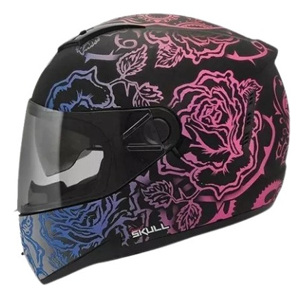 Capacete Fechado Peels Icon Sweet Skull Colors Azul Rosa