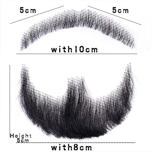 Disfraz De Pelo Humano Con Barba Y Bigote Postizos Para Adul