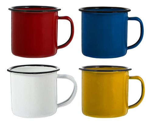 Luxshiny 4 Tazas De Café Esmaltadas, Tazas De Té Esmaltadas
