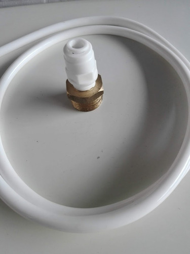 Imagen 5 de 6 de Conector De 1/2 A 1/4 Recto Dispenser Agua + 4 Mts Manguera