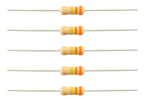 100 Unidades Resistencia 330k Ohm 1/4 5% Resistor Carbón 