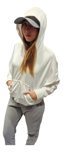 Buzo Hoodie Corto De Plush - Varios Colores