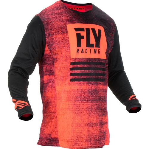 Jersey Equipo Mx Fly *2019* Kinetic Noiz / Negro Rojo Flúo