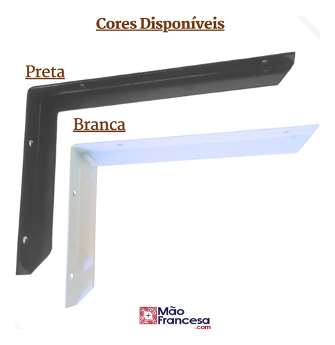 Mão Francesa Reforçada Perfil 35x20 24pcs Cantoneira Suporte