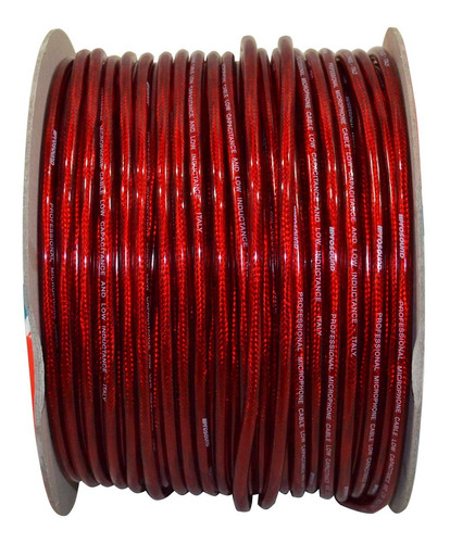 Cable Para Micrófono Rojo De 100m Prosound Pmc-1200/100mt