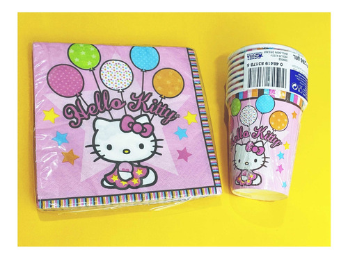 Combo Cumpleaños Infantil Hello Kitty (vasos - Servilletas)