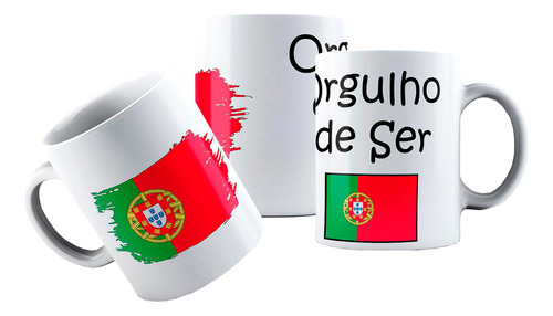 Caneca Cerâmica Bandeira Orgulho Ser De Portugal Português