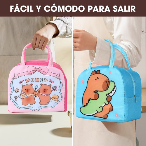 Pack 10 Loncheras Térmicas Capibara - Mayoreo Diseños Mixtos