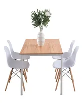 Comprar Juego De Comedor Mesa Hierro 120x80+ 4 Sillas Eames En Stock
