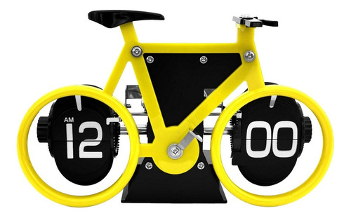 Reloj Decorativo Flip Bicicleta De Escritorio (dif Colores) Color Amarillo