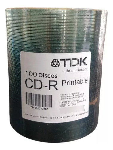 Cd Virgen Blanco Printable Tdk Caja X 600 Unidades