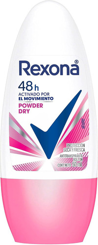 Desodorante Antitranspirante Rollon Feminino Powder Dry 50ml Rexona