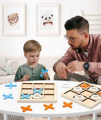 Rompecabezas De Ajedrez Blue Xo Para Niños, Educativo, De Ma