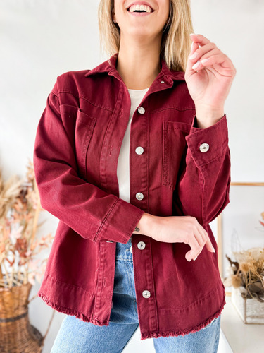 Camisaco Lulyna Mujer Camisa Gabardina Oversize