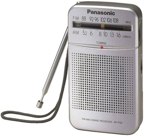 Rádio Receptor Panasonic Rf-p50d Am Fm Prata Frete Grátis