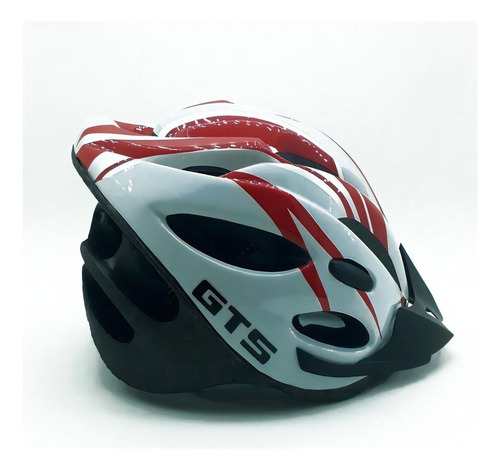 Capacete Ciclista Adulto Regulagem Bike Ciclismo - Cor Vermelho/branco Tamanho G-56 Ao 62cm