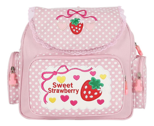 Mochila De Viaje Pequeña Con Bordado De Fresas