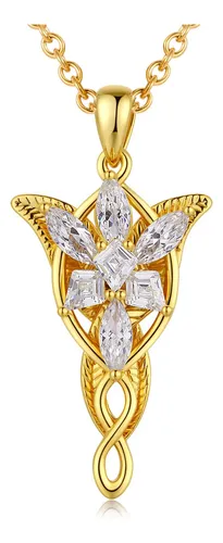Collar Arwen Evenstar Oro Blanco 18k 45.72 Cm Joyería Mujer