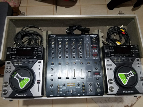 Kit Cdj Pionner 400 + Mixer Beringuer Djx 900 + Hard Case