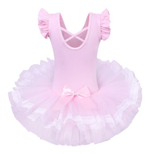 Imagem 2 de 6 de Vestido Infantil Bailarina Profissional Saia Renda Armada