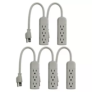 Ps28u Compact Grounded 3-outlet Strip, Ul Listed, 1foot...