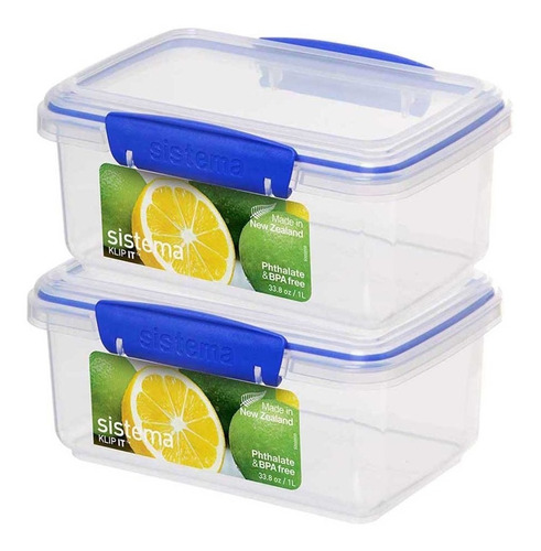 2 Contenedores Rubbermaid Sistema Klip It 1 Litro Original