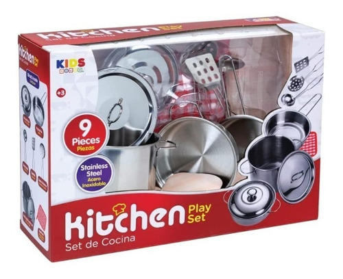 Set De Cocina  Ollas  Manoplas Tapas Infantil