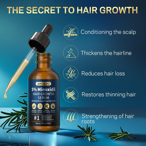 Sérum Para El Crecimiento Del Cabello Amoado 5% Minoxidil Pa