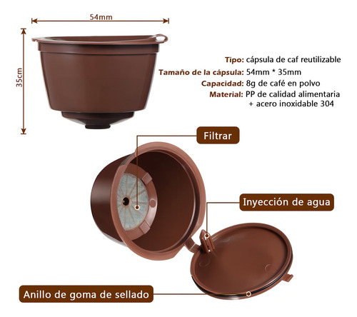 Lictin 4 Pack Cápsulas Filtros De Café Recargable Reutilizable Para Cafetera Dolce Gusto Resistente Más De 150 Usos De Sustitucion De Cápsula De Café Dolce Gusto