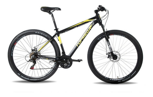 Imagen 1 de 5 de Mountain bike TopMega Regal R29 L 21v frenos de disco mecánico cambios Shimano Tourney color amarillo