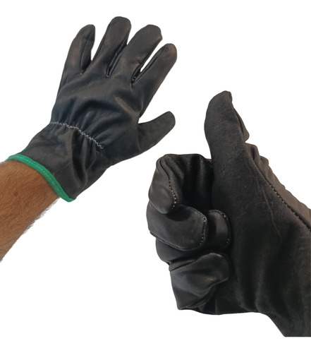 Guantes Medio Paseo Cuero Vaqueta Negro T9x24 Pares