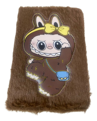 Cuaderno Agenda Peluche 100hojas Labubu Stitch Capibara Marrón Oscuro Labubu