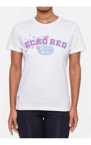 Camiseta Branca Estampa Flores Ecko Red Unltd