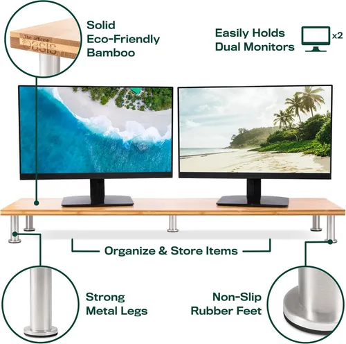 Soporte Grande De Doble Monitor Pantallas De Computador...