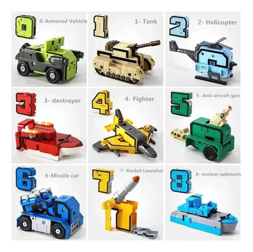 Digital Robot Transforms Complete Set Of Numbers 0-9