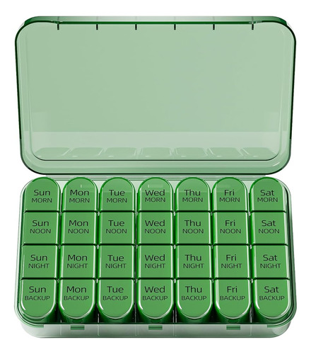 Odaro Weekly Pill Organizer 4 Veces Al Día, Daily Pill Box 7