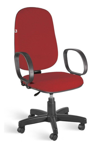 Cadeira de escritório Shop Cadeiras Presidente giratória braços gamer ergonômica  vermelha com estofado de tecido