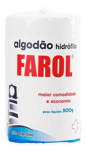 Algodão Hidrófilo Rolo 500g Cosméticos Manicure Médico Farol