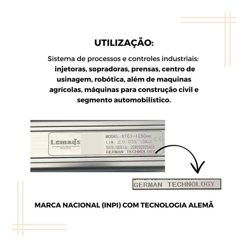 Regua Potenciometrica 275mm Sensor Transdutor Linear