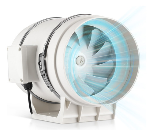 Exaustor Axial Turbo Exb 200mm Branco 130w 220v In-line Turb
