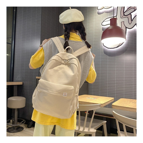 2023 Mochila Escolar De Colores Sólidos Y Sencillos For Niñas