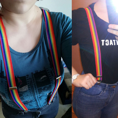 D Tirantes A Rayas Con Forma De Arcoíris For Pantalones, Con