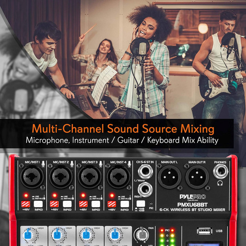 Pyle, Sound 6 Canales Compatible Con Bluetooth, Pc Profes...