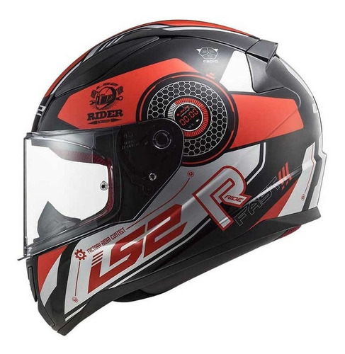 Casco Moto Integral Ls2 Ff353 Rapid Stratus Neg/rojo Silver