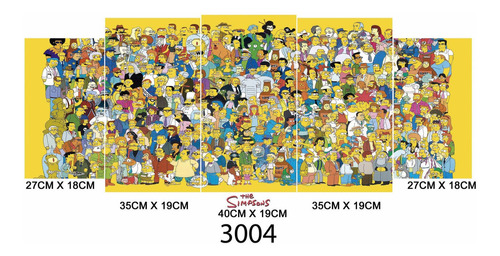 Cuadro Escalonado  Los Simpsons Amarillo 3004