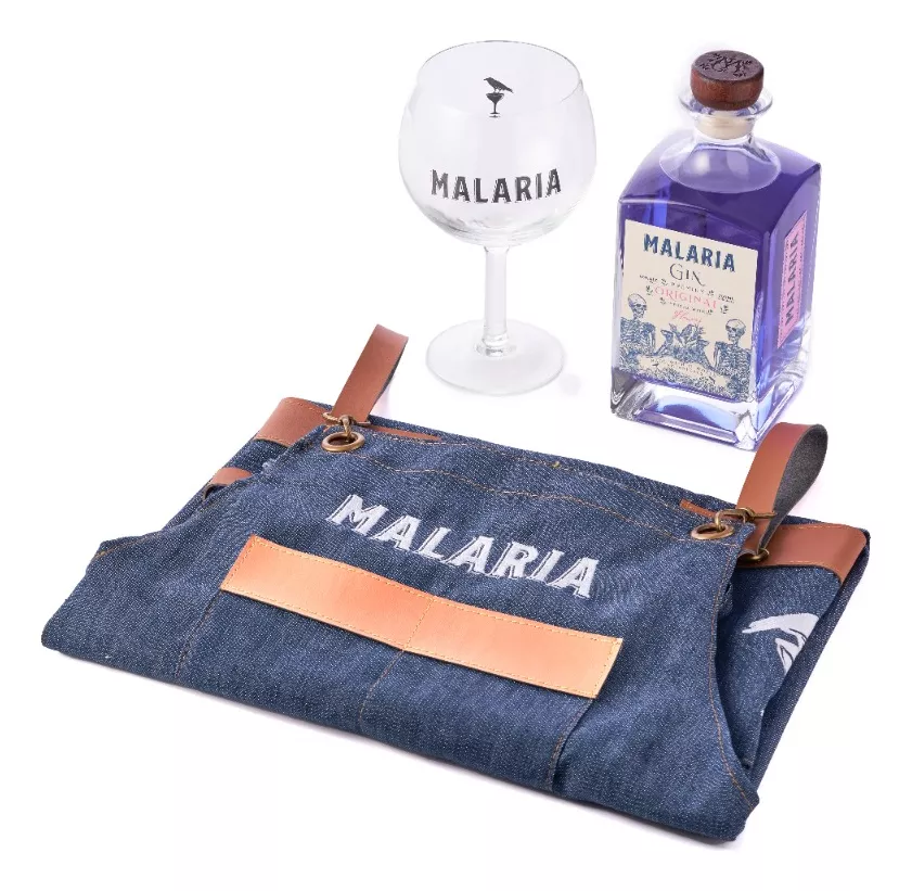 Gin Malaria Original 700ml + Delantal Malaria + Copon