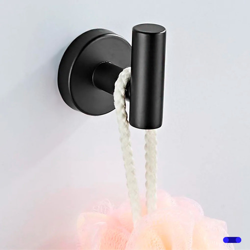 Set 9 Accesorios Minimalista De Baño Toallero Acero Inoxidable 9 Piezas Color Negro Kitul Home
